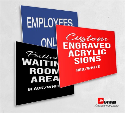 Custom Engraved Acrylic Sign: Business & Home Decor - Etsy