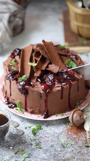 It may be the first day of fall, but it is still warm here in Blacksburg and I’m saying goodbye to summer with the last of my favorite recipes for the season. While I can’t wait for the warm spices and comfort food of Autumn, summer wouldn’t be complete without this decadent Cherry Chocolate Cake. Dark Chocolate Cherry Cake Ingredients: For the Cake: 3 eggs 1 1/2 cups granulated sugar 1/2 cup vegetable oil 1/4 cup coconut oil 1 cup almond milk or milk 3/4 cup cocoa powder 2 tsp baking powder 1 t