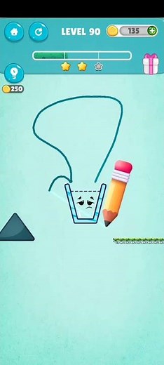 Fill The Glass Level 90 Fail 1 | Fill The Glass With Water By Drawing Lines | Brain Puzzle Game