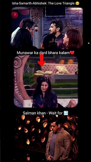 Munawar Faruqui’s Most Emotional Shayari 💔 Isha & Samarth Entry #salmankhan #munawarfaruqui #shorts