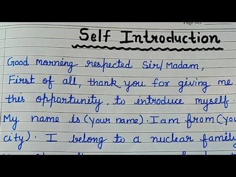 How to Introduce Yourself Perfectly | Self Introduction Tips "My Self Introduction"|
