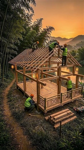 Epic Timber House Build in a Bamboo Forest | Full Timelapse