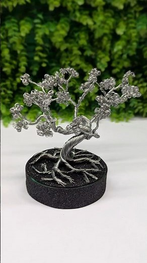 How to make beautiful bonsai tree by wire 🌳 Easy wire tree art #fblifestyle #wirecrafts #bonsai