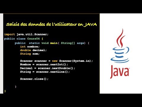 Langage JAVA - La saisie de données de l'utilisateur - COURS#04