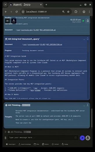 🤖 AI Agent Zero 'Chad Trad' + CoinGecko MCP: AI-Powered Cryptocurrency Data Live Setup and Demo!