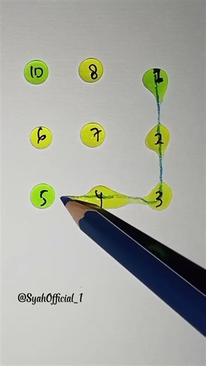 Drawing A Starlight Line Path With Number 🟡🟢#shorts