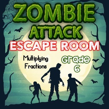 Halloween Multiplying Fractions Escape Room | 6th Grade Zombie Digital Game