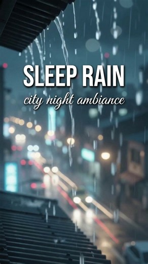 Rain ASMR - City Rain on Roof for Deep Sleep (Pluie en ville cyberpunk) 🌧️🌆