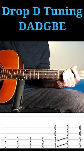 Easy Acoustic Drop D Tuning Guitar Riffs (with tabs) #dropdtuning #acousticguitar #guitartabs