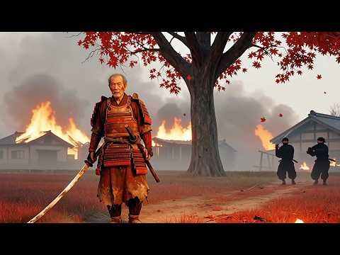Epic Samurai Battle in Burning Village ⚔️ #Shorts