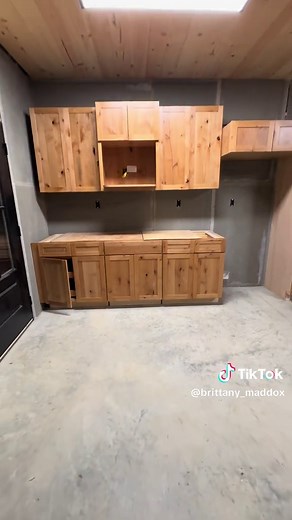 now to get the rest of the kitchen cabinets installed #kitchen #kraftmaid #lowes #knottypine #naturalstain