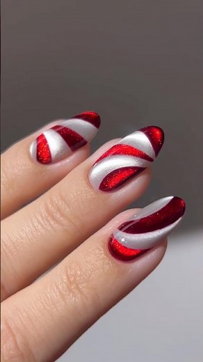 🎅🏼🌨️🧣 candy cane #nailart #christmas