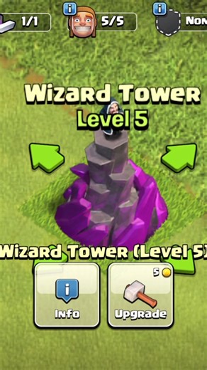 Upgrade WizaRd ToweR 1 to 5 LVL || Clash Of Clans || #clashofclans #upgrade #wizardtower