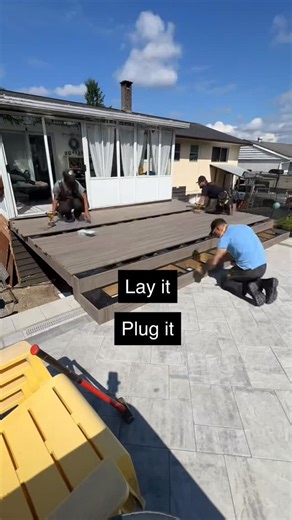 Made By Mike Construction Ltd. | Mike Glasser | Deck Builder on Instagram: "Lay it — Plug it — Done👌🏻 Install and finish of this composite deck using @trexcompany rocky harbor and @fastenmasterpro cortex hidden fastening system."