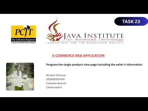 Web Project Task 23 | 1st Year | Semester 01 | Java Institute