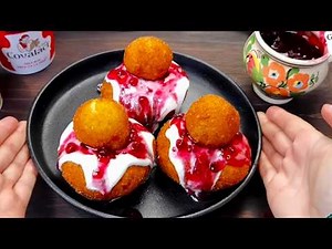 2X more cheese than flour! Fluffy papanasi with sour cream and jam