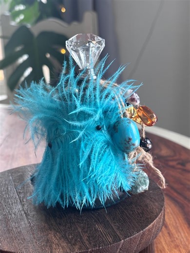 Handmade Feathered Trinket Jar | Turquoise & Black Boho Decor | Crystal Knob Lid | Eclectic Gothic Fantasy Accent | One of a Kind - Etsy Canada