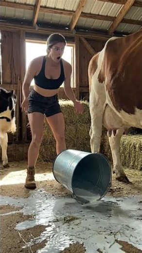 Angry Cow kicks the Milk Bucket.