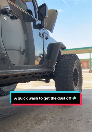 It has been sitting outside for 3 weeks. It needed a was to get the dust off 🧽 #jeep #jku #supercharged #40s