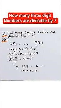 How many three digit Numbers are divisible by 7 #maths #class10 #shorts #shortvideo