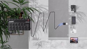 Moukey Kompaktes Studio Audio Stereo Mischpult, 6 Kanäle für Clubs, Bars, Bühnen, Mischpult, Gitarre, Bass, Keyboard, MAMX2