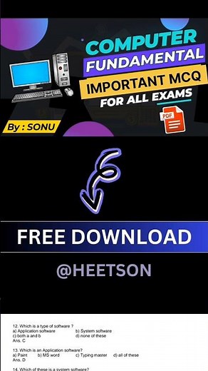 Computer Fundamental MCQ (Most important GK Questions and answers PDF Free for competitive exams)