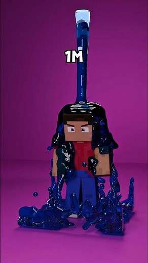 Minecraft Water Physics Simulation (Blender 3D) from 1K to 1B Particles #shorts #minecraft #blender