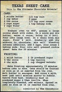 Loving these old cookbook recipes!!! 💖 TEXAS SHEET CAKE Visit us: www.myincrediblerecipes.com | Recipes From Heaven