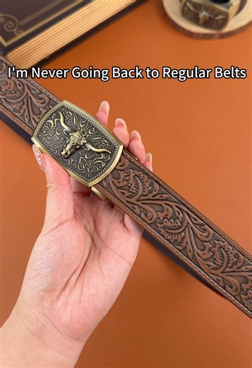 One Click Western Cowboy Ratchet Belt