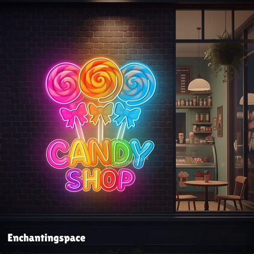 Colorful Candy Neon Wall Light, LED Decor for Candy Store, Restaurant or Dessert Counter, Grand Opening Gift - Etsy