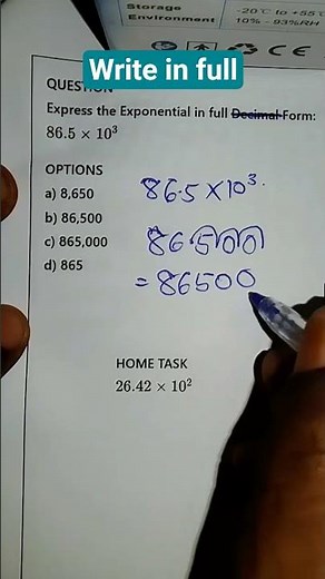 Exponential to full form #highschoolmath #basicproblems #maths