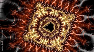 Abstract Computer Video generated Fractal design. A fractal is a never-ending pattern. Fractals are infinitely complex patterns that are self-similar across different scales. Mandelbrot Set