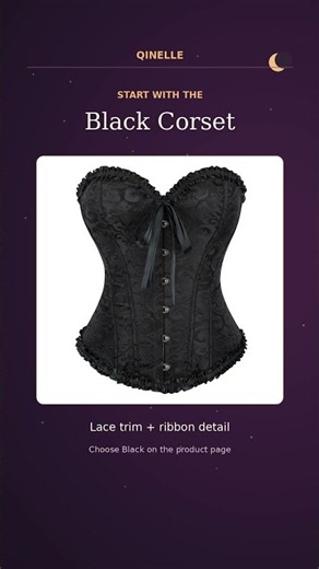 Black Corset Halloween Outfit: Midnight Witch | Qinelle #Shorts