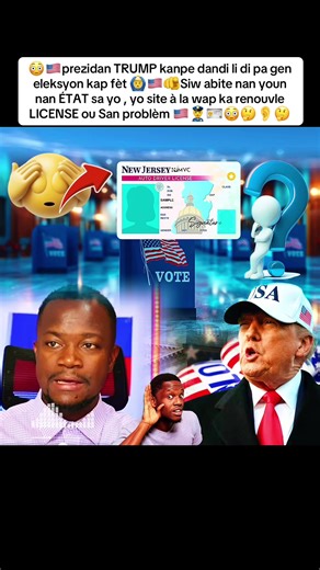 😳🇺🇸prezidan TRUMP kanpe dandi li di pa gen eleksyon kap fèt 🙆‍♂️🇺🇸🫵Siw abite nan youn nan ÉTAT sa yo , yo site à la wap ka renouvle LICENSE ou San problèm 🇺🇸👮‍♂️🪪😳🤔👂🤔#stanleyhaiti #etatsunis🇺🇸 #trending #donaldtrumpisyourpresident #usa🇺🇸