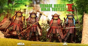NECA Toys on Instagram: "TMNT 3 Samurai 4-Pack Con Exclusive ➖ Complete your NECA TMNT movie trilogy collection with this incredible action figure set from Teenage Mutant Ninja Turtles III! Get Leonardo, Donatello, Raphael, and Michelangelo in their samurai attire as totally radical 7-inch scale action figures. As always, this con exclusive set is packed with accessories, including bonus heads that are compatible with all NECA movie Turtles 7” figures, interchangeable hands, rapier, cutlass, 3-t