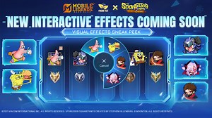 Brand new Interactive Effects are coming soon! Which one is your favorite: "A Sweet Kiss", "Ougi: Shadow Kill", or "Party Bus"? Plus, the MLBB × SpongeBob SquarePants collab Interactive Effects "Impress Me" and "Take This!" will also be available. Tap the video to check out their Battle Effects! #MobileLegendsBangBang | Mobile Legends: Bang Bang