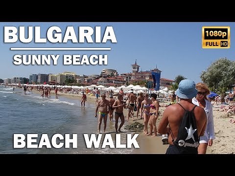 Walk along the beautiful Sunny Beach (Slanchev Bryag) in Bulgaria