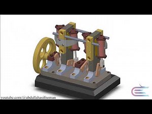 How a steam engine works animation | Solidworks animation | how a reciprocating engine works