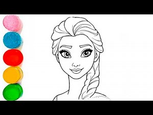 Beautiful Elsa Drawing for Kids, Painting & Coloring for Kids, Toddlers | Let's Draw Together