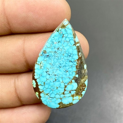 100% Natural Number Eight Turquoise Cabochon, Nevada Number 8 Turquoise Cabochon, Pear Shape Gemstone, 37x23x5mm, 25.5ct - Etsy
