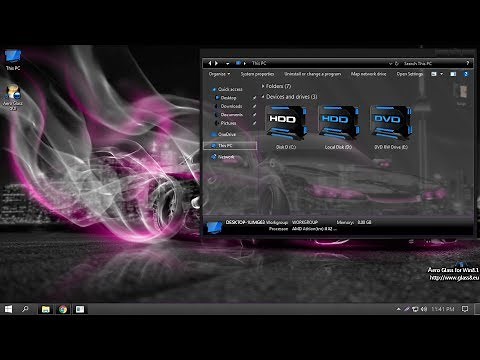 Windows 10 theme full glass Touch of Color-Purple