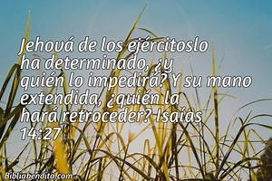 Explicación Isaías 14:27. 'Jehová de los ejércitoslo ha determinado, ¿y quién lo impedirá? Y su mano extendida, ¿quién la hará retroceder?' - BibliaBendita