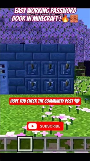 Easy Redstone Password Door In Minecraft! 🔐🔥 #shorts #minecraft Lyr@_St@ns🖤💗 Sub for more!❤️