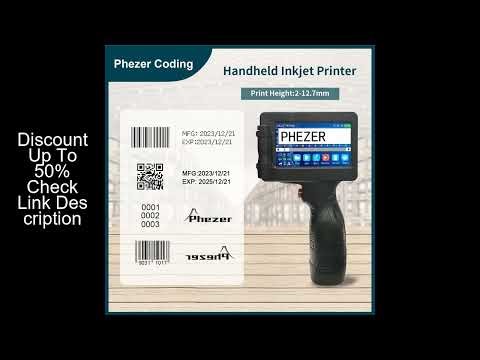 Phezer P17 Handheld Inkjet Printer Date Number Expiry Date Logo QR Bar Batch Code Expiry Date 12.7mm