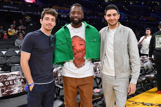Charles Leclerc and Esteban Ocon meet LeBron James and Dwyane Wade during visit to LA