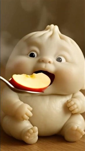 Momo baby Apple testing #momobaby #aishorts #foodtesting #apple #visionnodestudio
