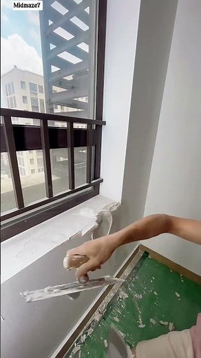 🪟🩹 Window Sill Repair: Filling Broken Concrete Ledge with Wall Putty