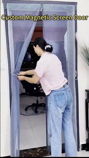 Reinforced Fiberglass Garage Door Screen - Magnetic, Hands Free 16x7FT Screen for 2 Car Garage