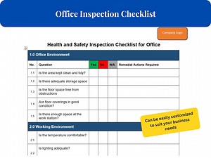 Comprehensive Office Health and Safety Inspection Checklist Form - Ensure Workplace Safety & Compliance | Office Inspection Template - Etsy UK