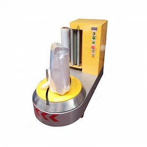 [Hot Item] Luggage Wrapper Pallet Stretch Wrapping Airport Baggage Semi Automatic Pallet Wrap Machine
